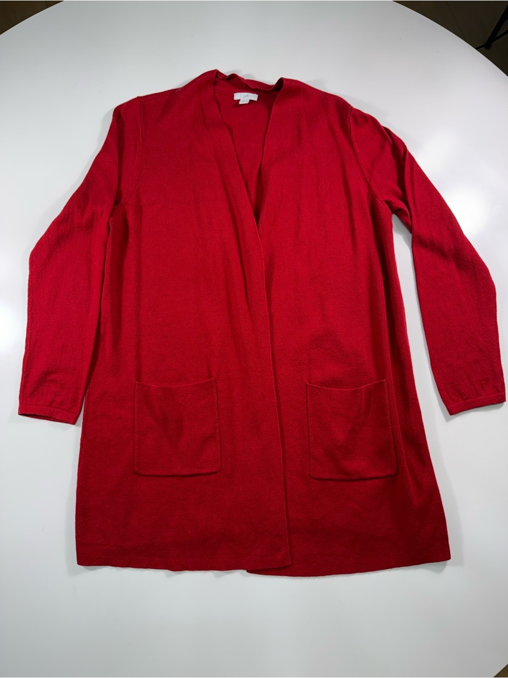 J. Jill Red Open-Front Pocket Cardigan - Picture 2 of 8